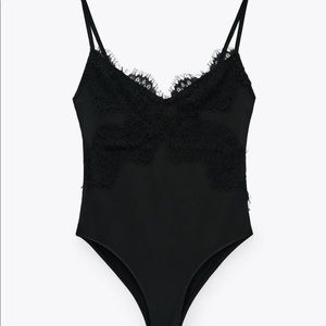 Black lace body suit